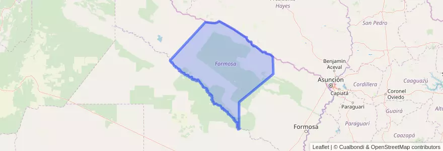 Mapa de ubicacion de Departamento Patiño.