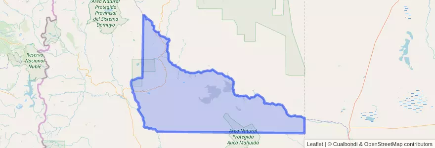 Mapa de ubicacion de Departamento Pehuenches.