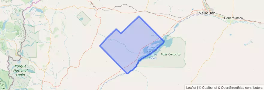 Mapa de ubicacion de Departamento Picún Leufú.