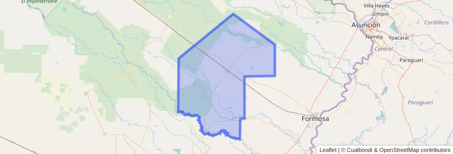 Mapa de ubicacion de Departamento Pirané.