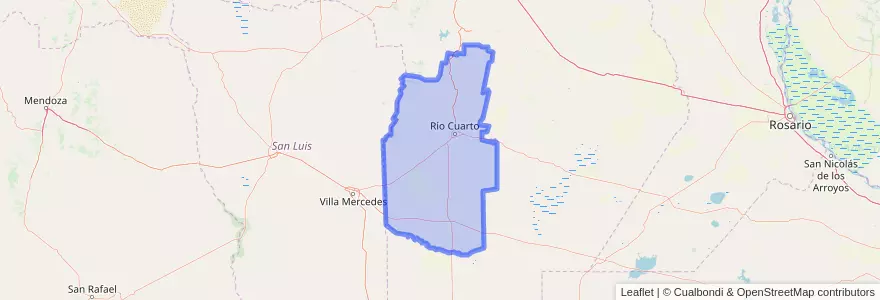 Mapa de ubicacion de Departamento Río Cuarto.