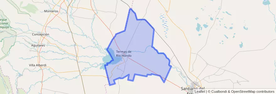 Mapa de ubicacion de Departamento Río Hondo.
