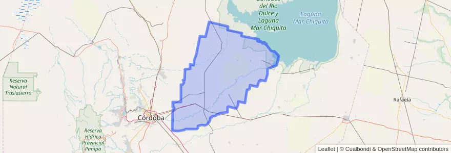 Mapa de ubicacion de Departamento Río Primero.