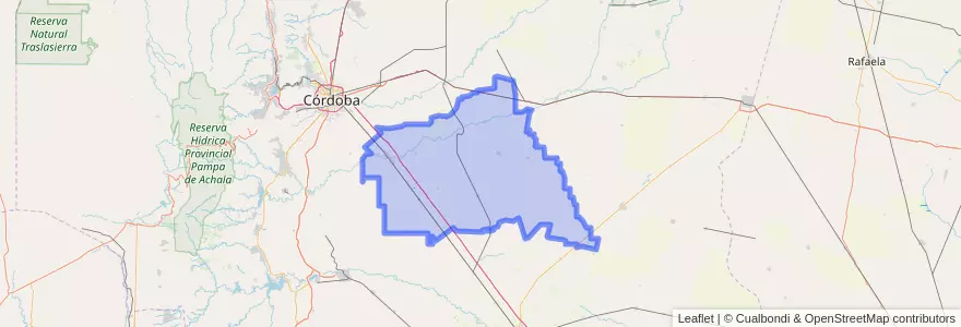 Mapa de ubicacion de Departamento Río Segundo.