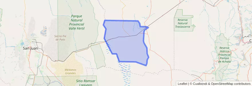 Mapa de ubicacion de Departamento Rosario Vera Peñaloza.