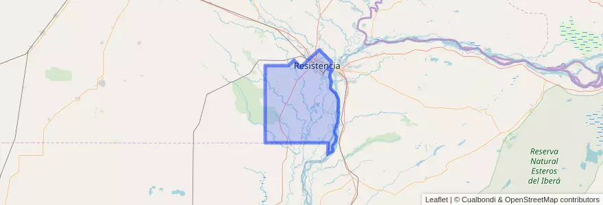 Mapa de ubicacion de Departamento San Fernando.
