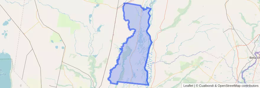 Mapa de ubicacion de Departamento San Javier.