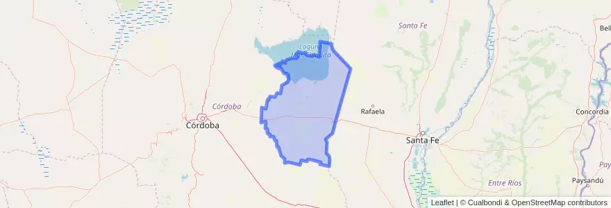 Mapa de ubicacion de Departamento San Justo.