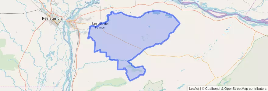 Mapa de ubicacion de Departamento San Luis del Palmar.