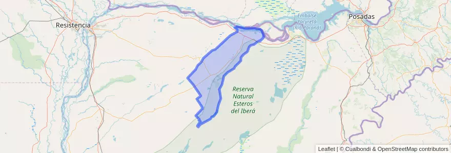 Mapa de ubicacion de Departamento San Miguel.