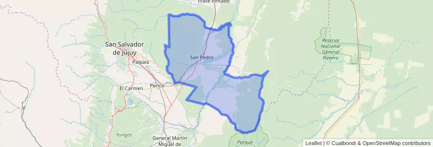 Mapa de ubicacion de Departamento San Pedro.