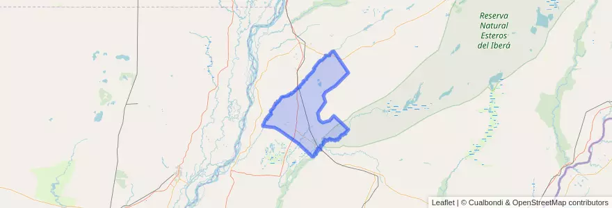 Mapa de ubicacion de Departamento San Roque.