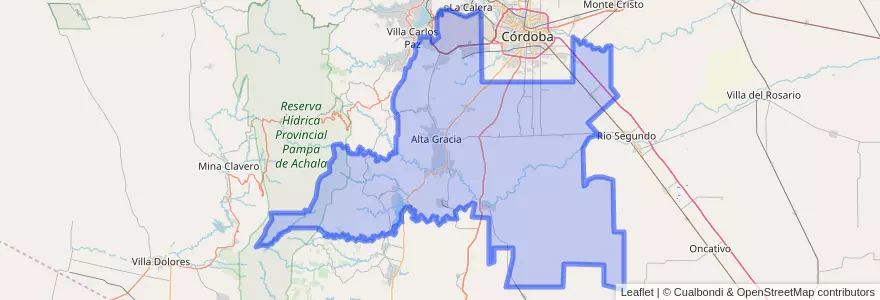Mapa de ubicacion de Departamento Santa María.