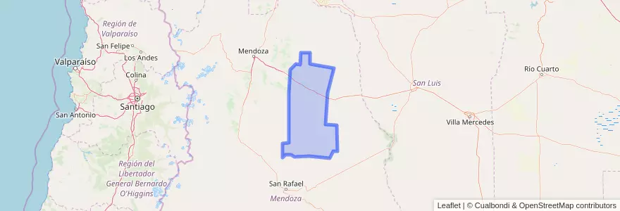 Mapa de ubicacion de Departamento Santa Rosa.