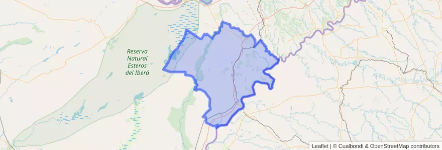 Mapa de ubicacion de Departamento Santo Tomé.