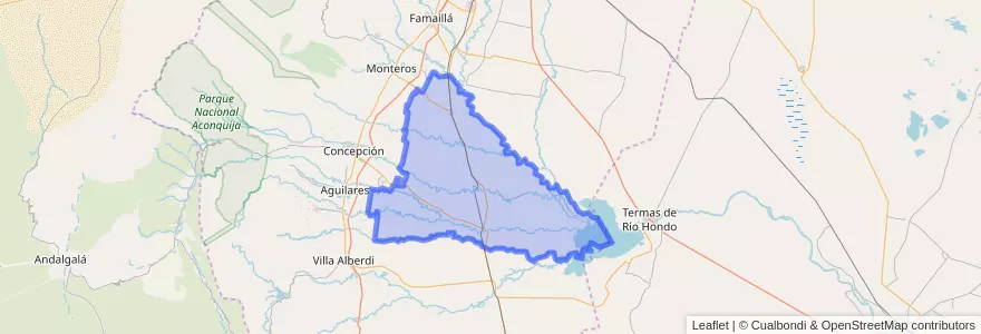 Mapa de ubicacion de Departamento Simoca.