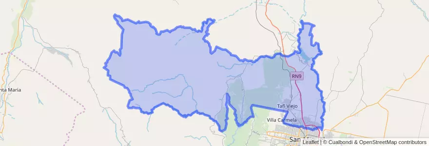 Mapa de ubicacion de Departamento Tafí Viejo.