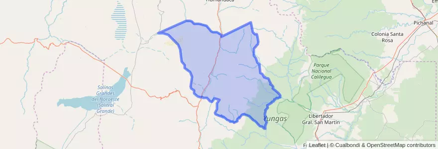 Mapa de ubicacion de Departamento Tilcara.