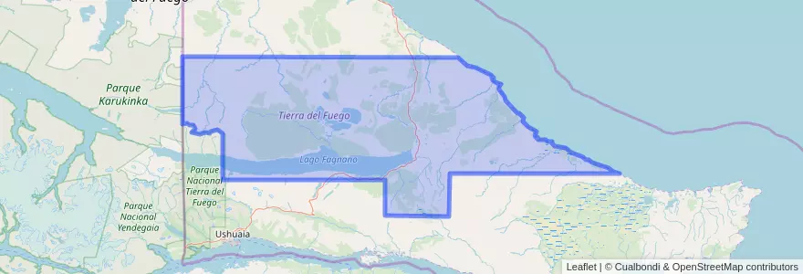 Mapa de ubicacion de Departamento Tolhuin.