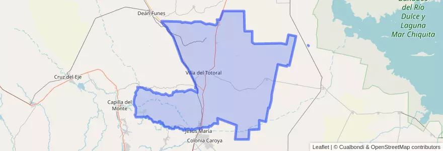 Mapa de ubicacion de Departamento Totoral.