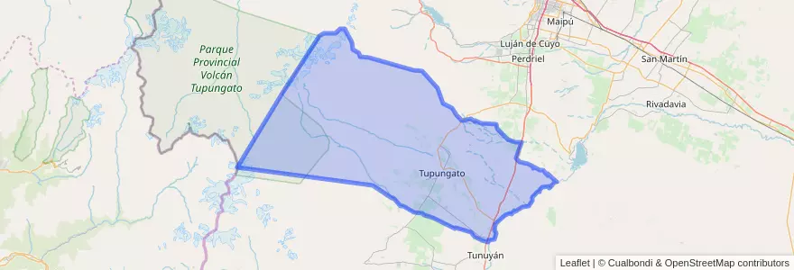 Mapa de ubicacion de Departamento Tupungato.