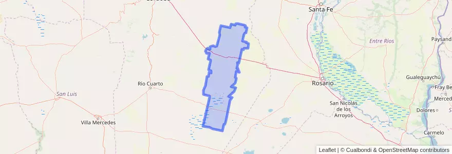 Mapa de ubicacion de Departamento Unión.