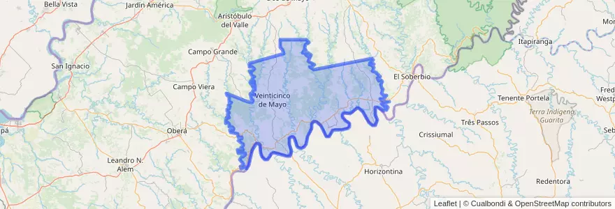 Mapa de ubicacion de Departamento Veinticinco de Mayo.