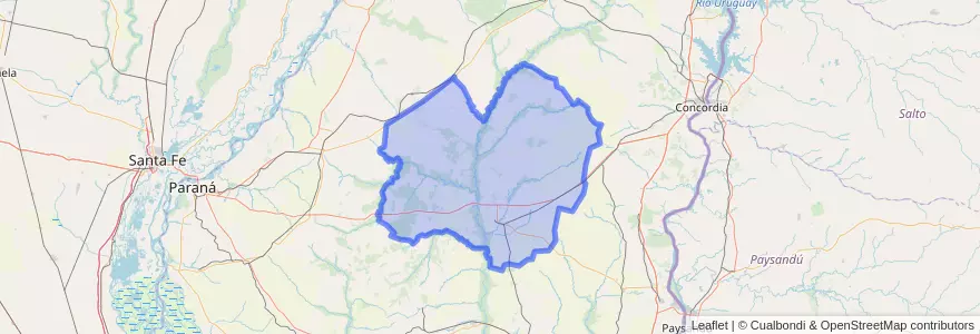 Mapa de ubicacion de Departamento Villaguay.