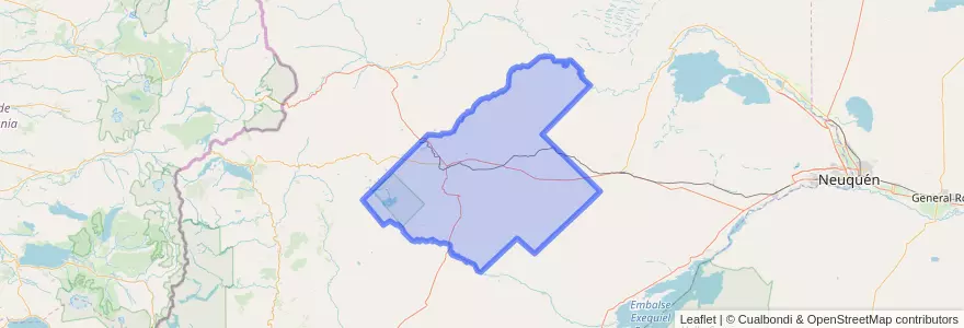 Mapa de ubicacion de Departamento Zapala.
