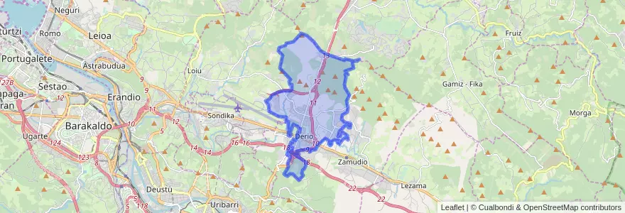 Mapa de ubicacion de Derio.