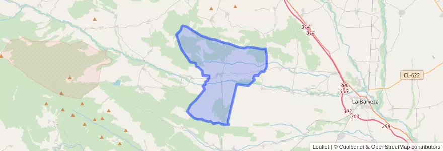 Mapa de ubicacion de Destriana.
