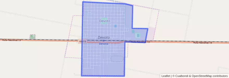 Mapa de ubicacion de Devoto.