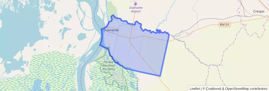Mapa de ubicacion de Diamante.