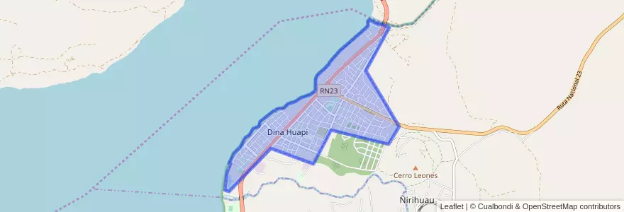 Mapa de ubicacion de Dina Huapi.