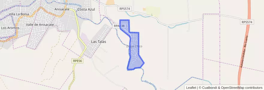 Mapa de ubicacion de Dique Chico.
