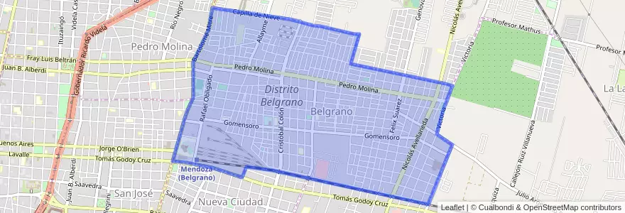 Mapa de ubicacion de Distrito Belgrano.