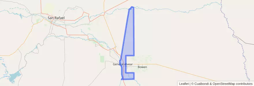Mapa de ubicacion de Distrito Ciudad de General Alvear.
