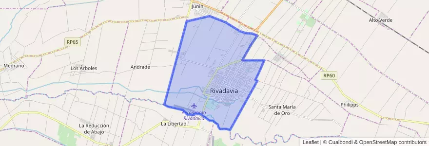 Mapa de ubicacion de Distrito Ciudad de Rivadavia.