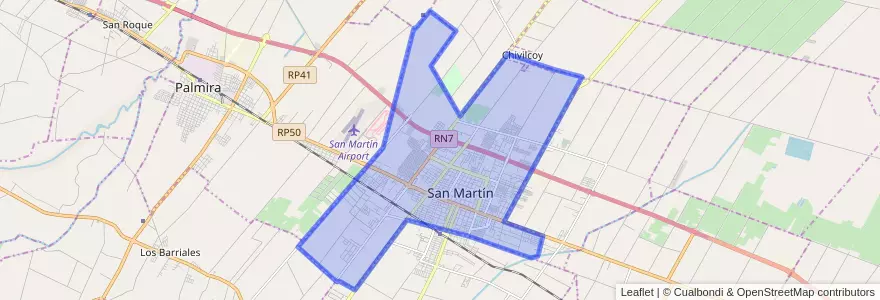 Mapa de ubicacion de Distrito Ciudad de San Martín.