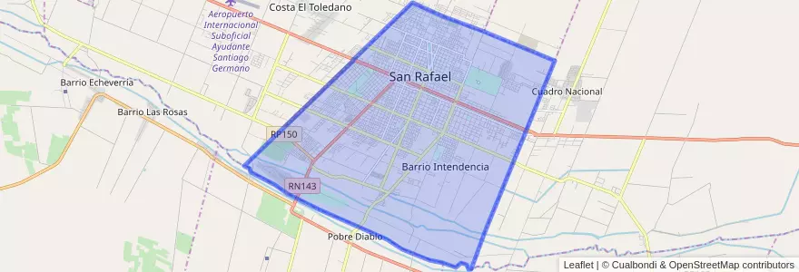 Mapa de ubicacion de Distrito Ciudad de San Rafael.