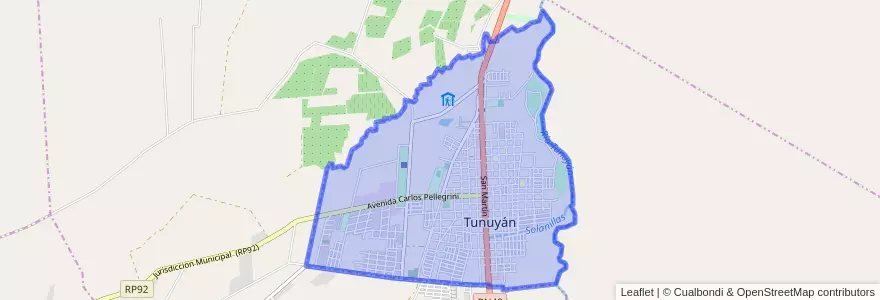 Mapa de ubicacion de Distrito Ciudad de Tunuyán.