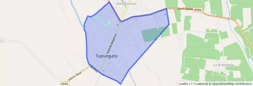 Mapa de ubicacion de Distrito Ciudad de Tupungato.