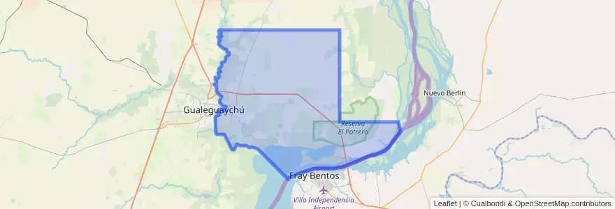 Mapa de ubicacion de Distrito Costa Uruguay Norte.