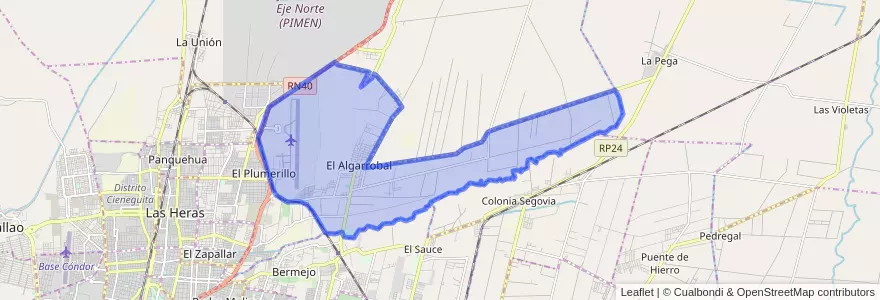 Mapa de ubicacion de Distrito El Algarrobal.
