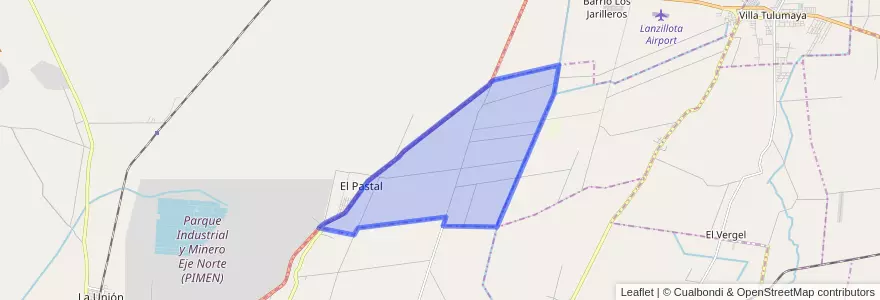 Mapa de ubicacion de Distrito El Pastal.