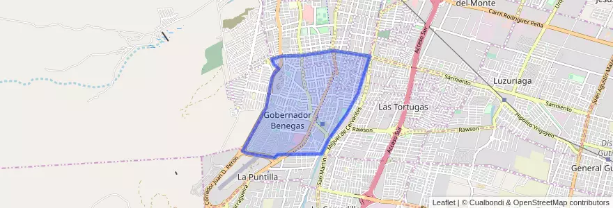 Mapa de ubicacion de Distrito Gobernador Benegas.
