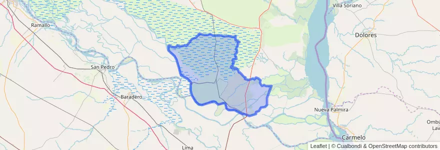 Mapa de ubicacion de Distrito Ibicuy.