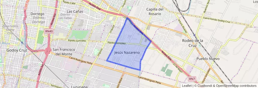 Mapa de ubicacion de Distrito Jesús Nazareno.