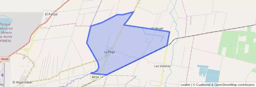 Mapa de ubicacion de Distrito La Pega.