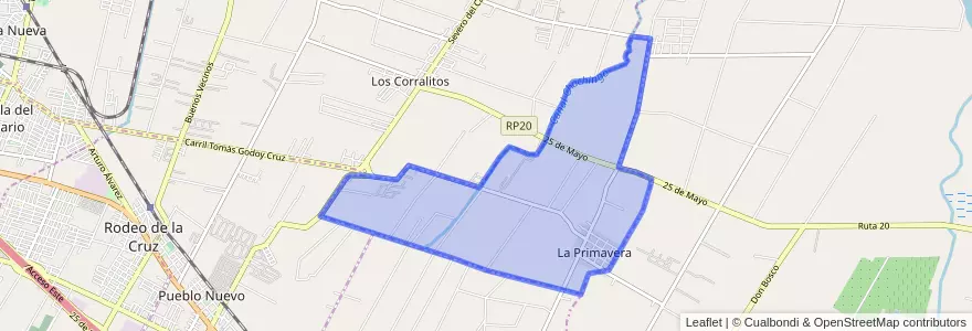 Mapa de ubicacion de Distrito La Primavera.